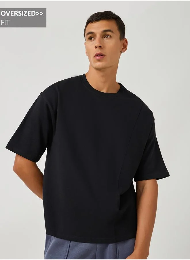 Styli Styli Oversized Panel Detail Terry T-Shirt