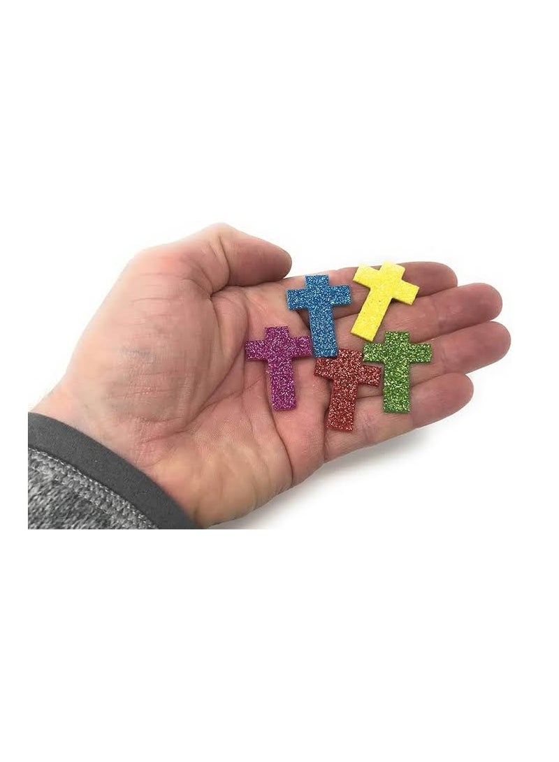 90 ملصقًا إسفنجيًا لامعًا قابل للتقشير واللصق، صليب متعدد الألوان للوازم الفنية والحرفية - Image 2