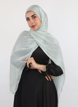 Tie Shop - Elegant Shiny Scarf - Mint Green For Women