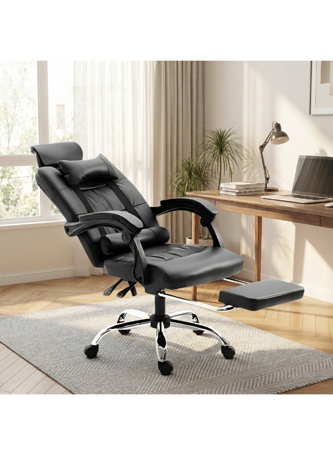 زويهاو كرسي مكتب تنفيذي عالي الظهر - كرسي جلدي مريح للمكتب المنزلي للكمبيوتر ، كرسي دوار قابل للتعديل مع مسند للقدمين - Image 1