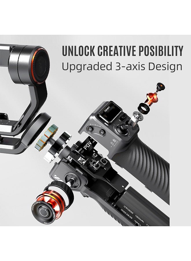 hohem iSteady M6 3-Axis Smartphone Gimbal Stabilizer Anti-shake Phone Vlog Gimbal 360° Rotatable OLED Large Screen with Mini Tripod Storage Case 400g Payload Replacement - Image 4