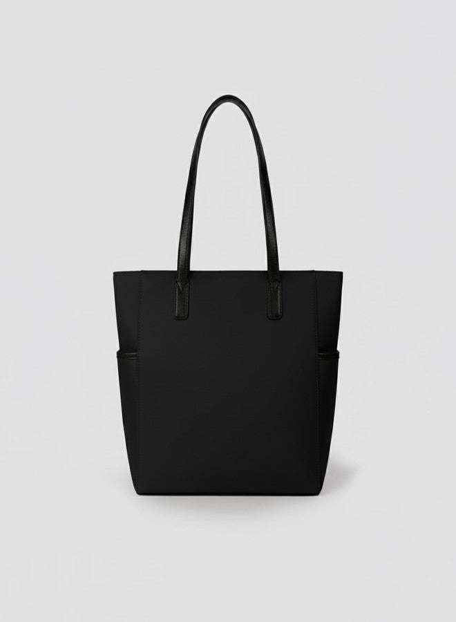 Accessorize London Women's Black Kimberly Nylon Zippered Tote | water-resistant Shoulder Bag | Stylish Casual & Travel Handbag - Image 5