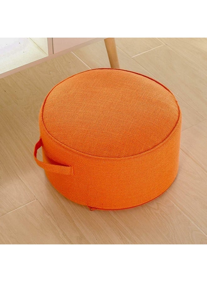Handle Round Pouf Footstool,pouffe Ottoman Foot Rest Floor Seating Pad Futon Stool Washable Bedroom-n 43x43x20cm - Image 1