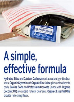 Dr. Bronner's معجون أسنان All-One (بنكهة النعناع، 1 أونصة، عبوة من 3 قطع) - 70% مكونات عضوية، طبيعية وفعالة، خالية من الفلورايد، خالية من كبريتات لوريث الصوديوم، تساعد على تنعيم رائحة الفم، وتقليل البلاك، وتبييض الأسنان، نباتي  - Image 4