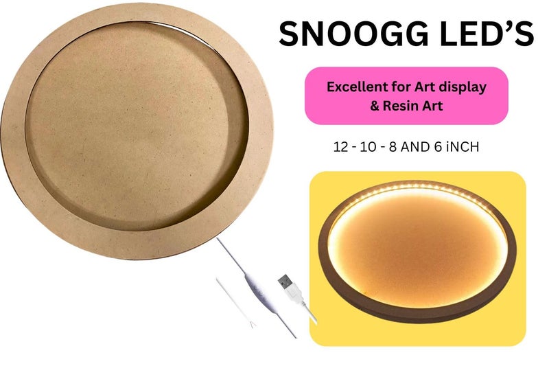 Snoogg 8-inch Round shape LED Cradled Frame/Shadow Box, all-around LED lighting. designed frame allows you to showcase your artistry in a way that stands out from the crowd - Image 2