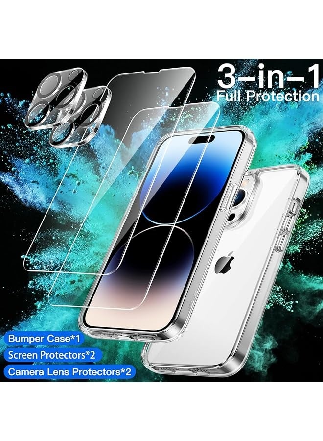 جي تيك حافظة مغناطيسية لهاتف آيفون 14 بلس 6.7 بوصة متوافقة مع غطاء هاتف ماجسيف شفاف غير لامع خلفي نحيف مقاوم للصدمات ضوء النجوم - Image 2