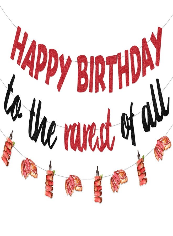 Cheereveal Red Beefsteak Birthday Party Decorations, Meat Barbecue Birthday Banner and Garlands, BBQ Picnic Camping Theme Bday Baby Shower Party Supplies Favors - Image 1