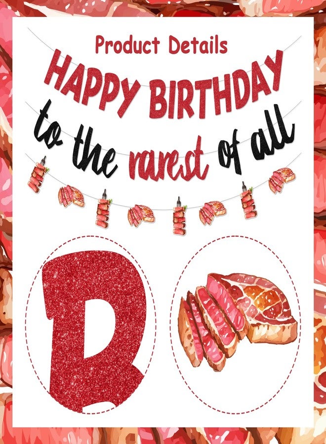 Cheereveal Red Beefsteak Birthday Party Decorations, Meat Barbecue Birthday Banner and Garlands, BBQ Picnic Camping Theme Bday Baby Shower Party Supplies Favors - Image 5