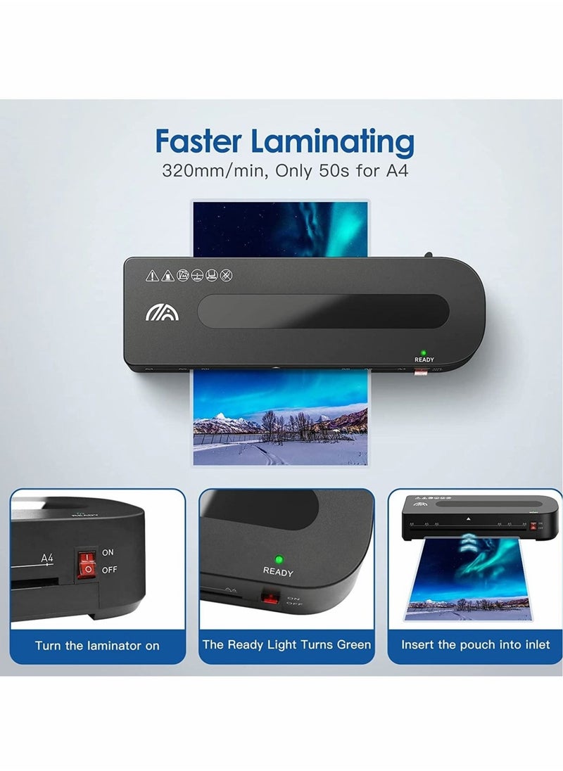 Captaintech Laminator Machine, A4 Laminator with 30 Laminating Pouches Laminator Machine A4 A5 A6 Laminator Set  - Image 3