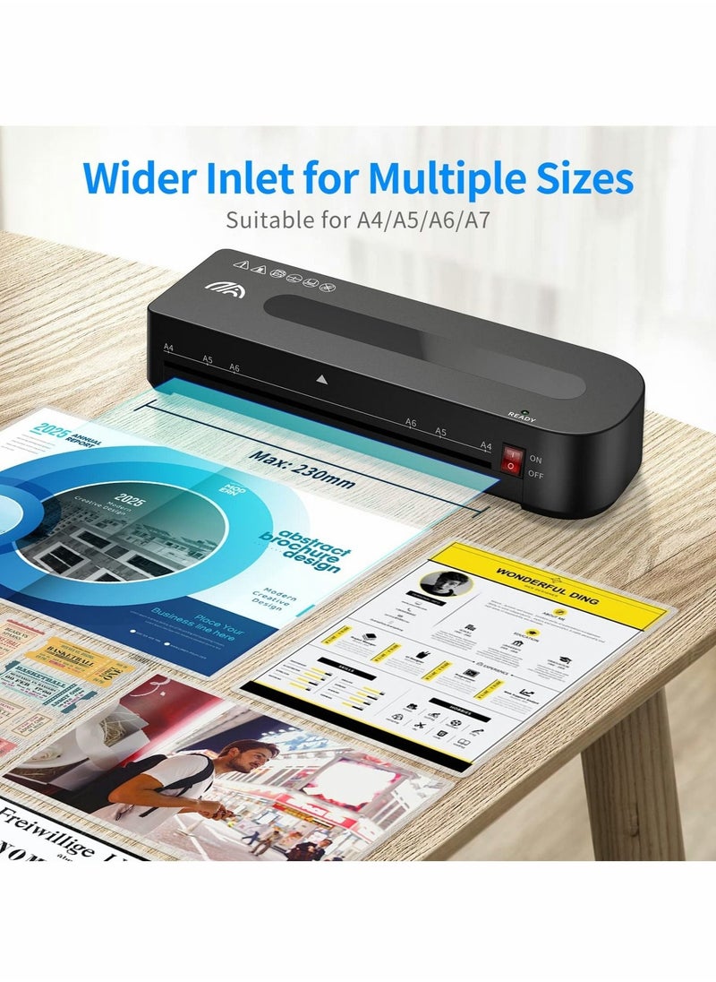 Captaintech Laminator Machine, A4 Laminator with 30 Laminating Pouches Laminator Machine A4 A5 A6 Laminator Set  - Image 4