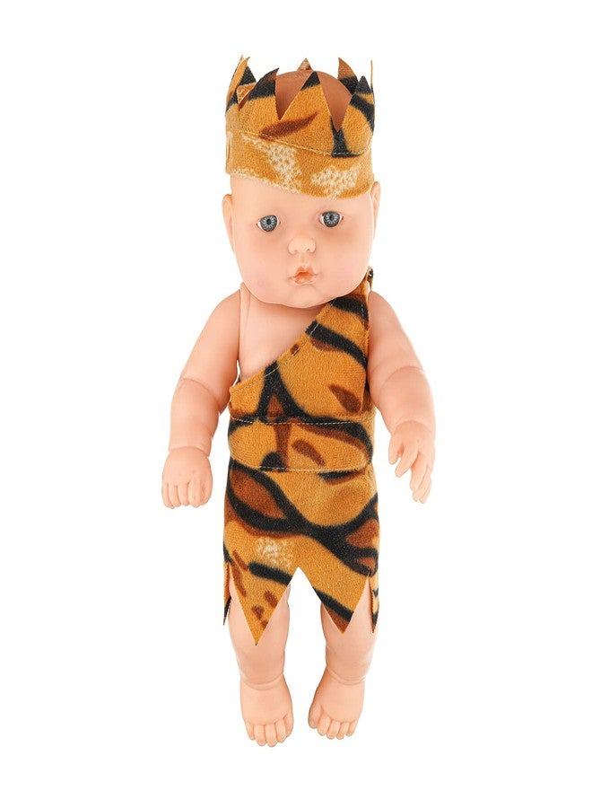 EL FIGO Cute Little Boy In Jungle Dress Rubber Doll For Kids (Rotatable Legs Arms With Removable Clothes Set 31 Cm)|Multicolor - Image 1