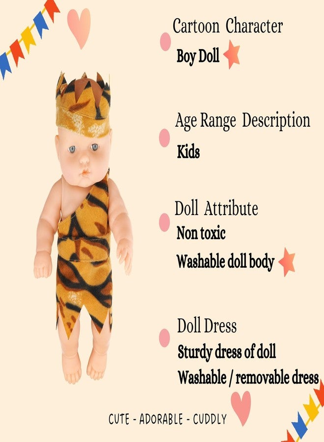 EL FIGO Cute Little Boy In Jungle Dress Rubber Doll For Kids (Rotatable Legs Arms With Removable Clothes Set 31 Cm)|Multicolor - Image 3