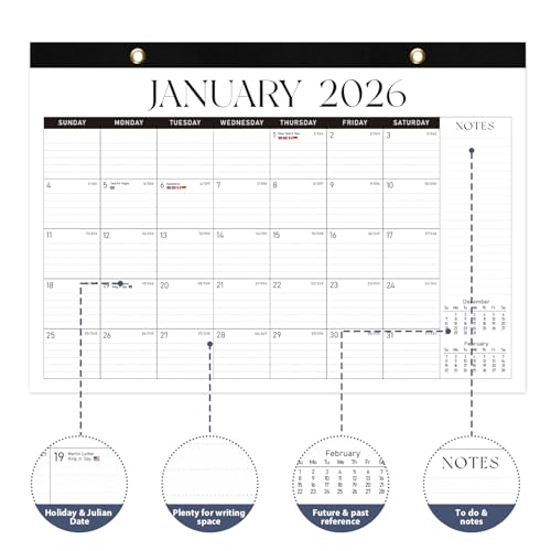 VALOME 2026 Desk Calendar, Large Desktop/Wall Monthly Calendar (Jan. 2026 - Jun. 2027) 17'' x 12'' School Year Desk Planner for Teacher Family School Office Supplies - Image 3
