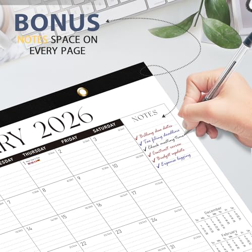 VALOME 2026 Desk Calendar, Large Desktop/Wall Monthly Calendar (Jan. 2026 - Jun. 2027) 17'' x 12'' School Year Desk Planner for Teacher Family School Office Supplies - Image 5