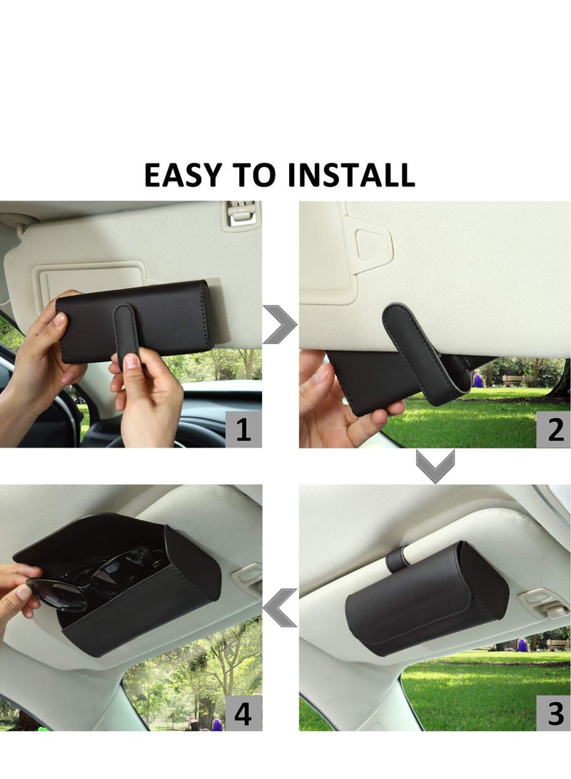 KASTWAVE Auto Eyeglasses Organizer Box with Hidden Magnetic Closure Glasses Protective Storage Case,Mount Car Accessories Interior for Man and Woman - Image 3