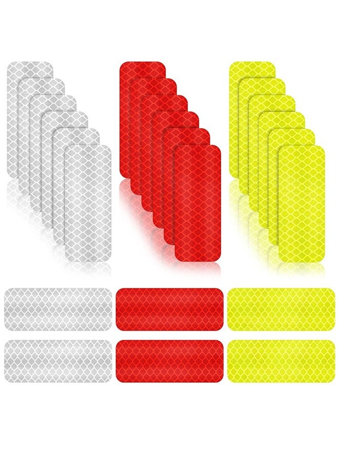Generic 36 Pieces Reflective Decals Reflective Stickers Safety Warning Sticker Tape Waterproof High Strength Night Visibility Adhesive For Helmets Motorcycles 1.18 x 3.25 Inches (3x8 cm) - Image 5