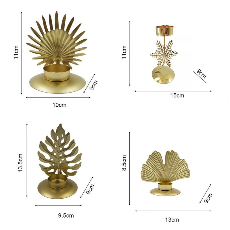 Gold Metal Candle Holder - Image 2