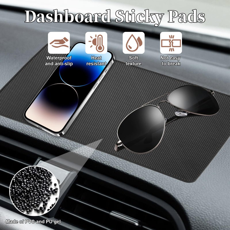 ecocstm Dash Mat for Car, Anti Slip Dashboards Mat, 10.8" x 6.4" Dashboard Sticky Pads, Car Dash Non Slip Mat, Dashboard Accessories for Cell Phone, Sunglasses, Keys Electronic Devices - Image 4
