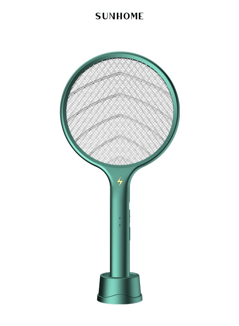 Sunhome Electric Fly Swatter, 2000mAh Battery, for Outdoor/ Indoor/ Home/Bedroom/Kitchen/Patio/Gardening Pest Control, Green  - Image 1