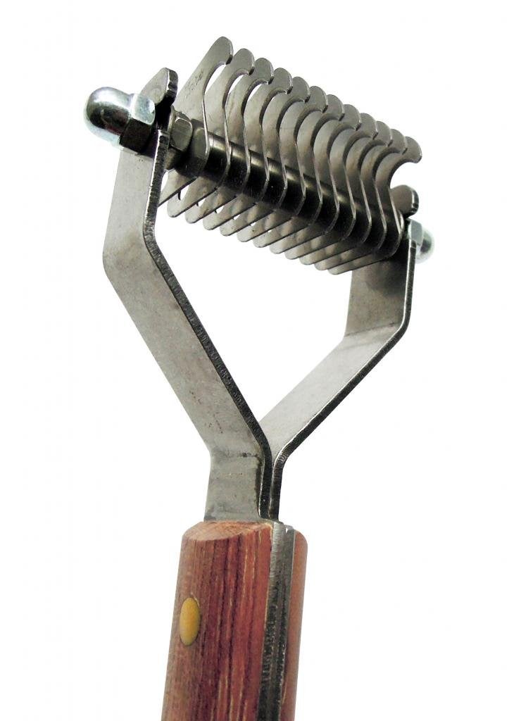 Mars Coat King Dematting Undercoat Grooming Rake Stripper Tool for Dogs and Cats, Stainless Steel with Wooden Handle for Thick Coats, 12-Blade Stripper for Groomers, Pet Owners - Image 1