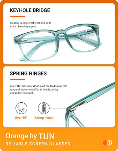 TIJN Blue Light Blocking Glasses for Women Men Clear Frame Square Nerd Eyeglasses Anti Blue Ray Computer Screen Glasses - Image 5
