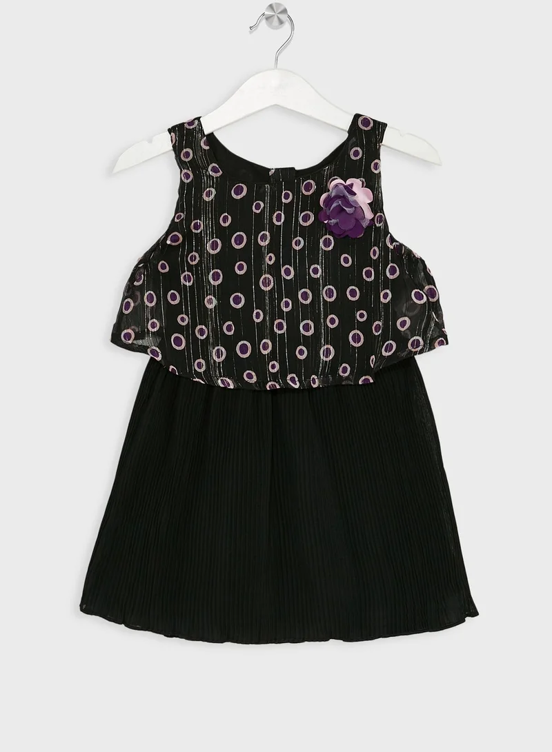 Nautinati Nauti Nati Girls Geometric Printed Georgette A-Line Dress