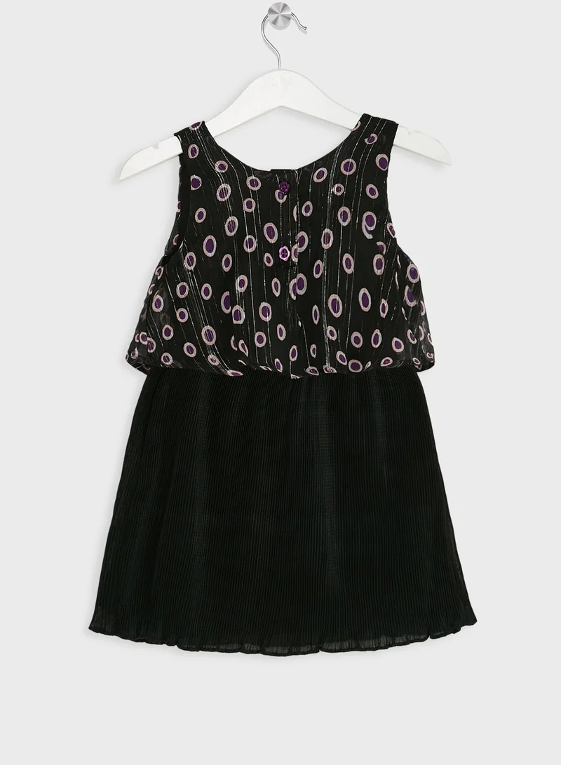 Nautinati Nauti Nati Girls Geometric Printed Georgette A-Line Dress