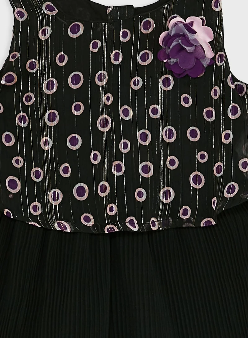 Nautinati Nauti Nati Girls Geometric Printed Georgette A-Line Dress