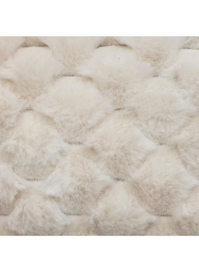 atmosphera Adriel Rectangular Shaped Fur Cushion Beige 38 x 58cm 204431 - Image 4