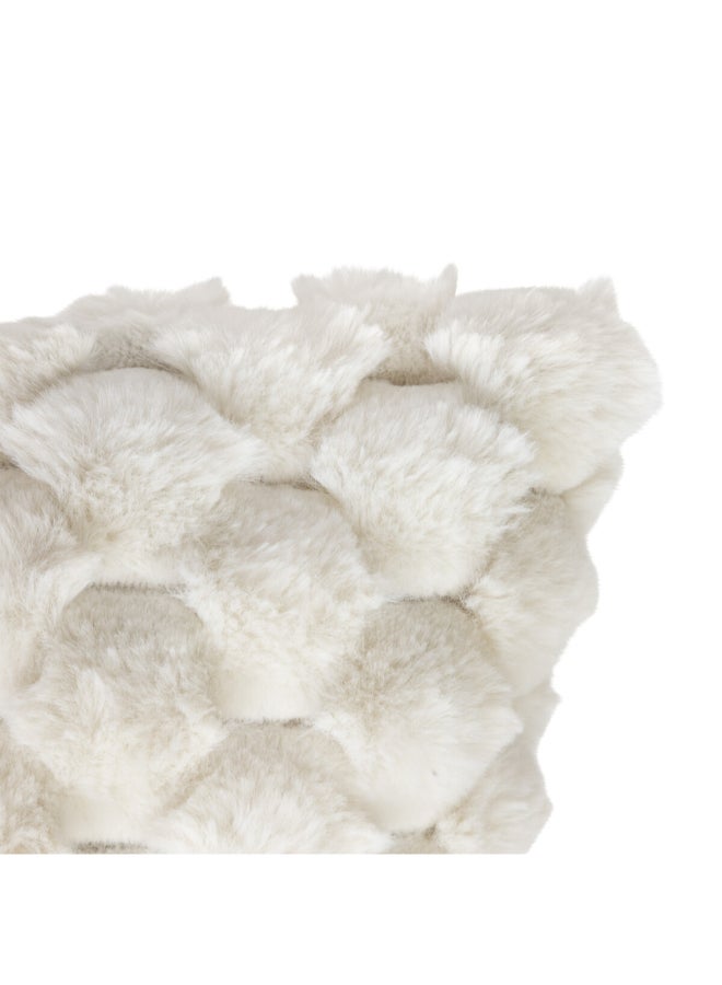 atmosphera Adriel Rectangular Shaped Fur Cushion Beige 38 x 58cm 204431 - Image 2