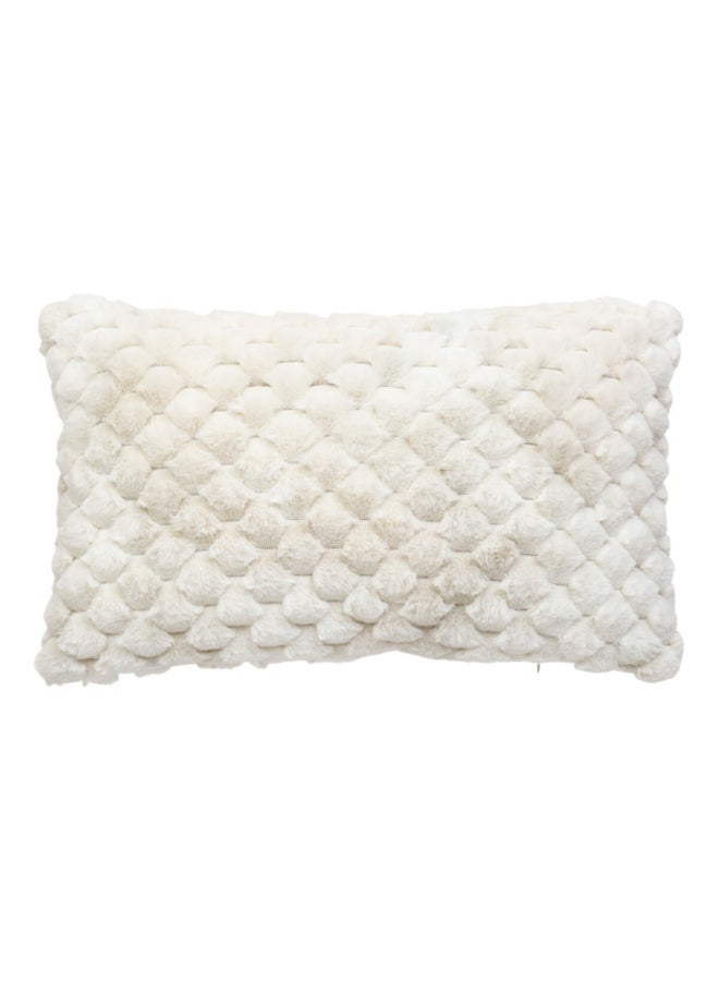 atmosphera Adriel Rectangular Shaped Fur Cushion Beige 38 x 58cm 204431 - Image 1
