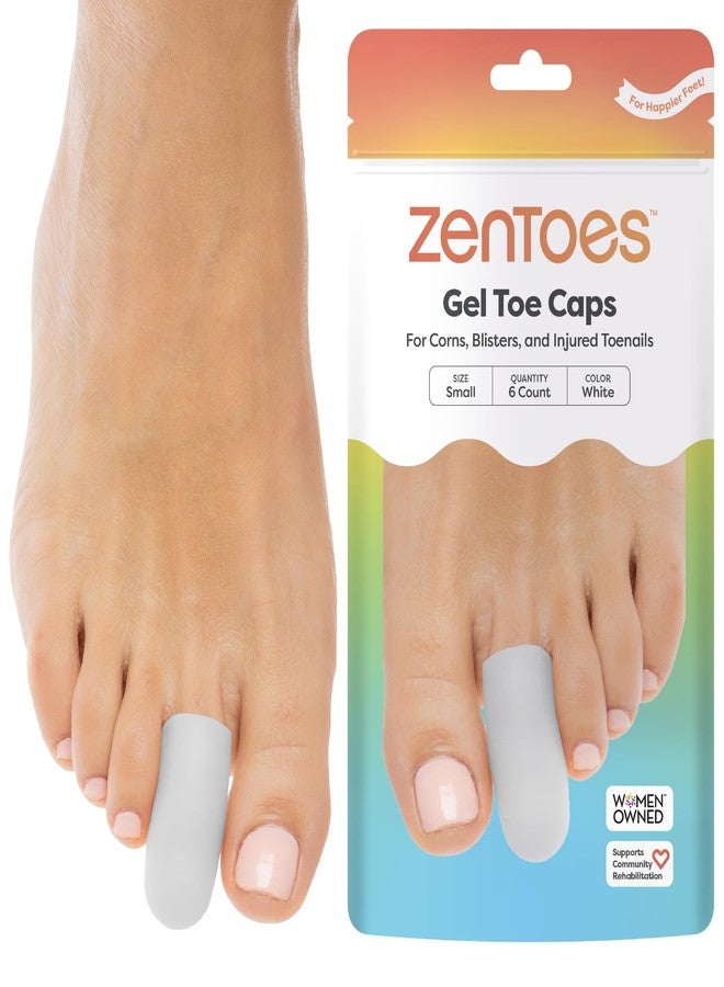 ZenToes Gel Toe Cap and Protector - Pack of 6 Protect Ingrown Toenails, Blisters, Missing Toenails - Image 1