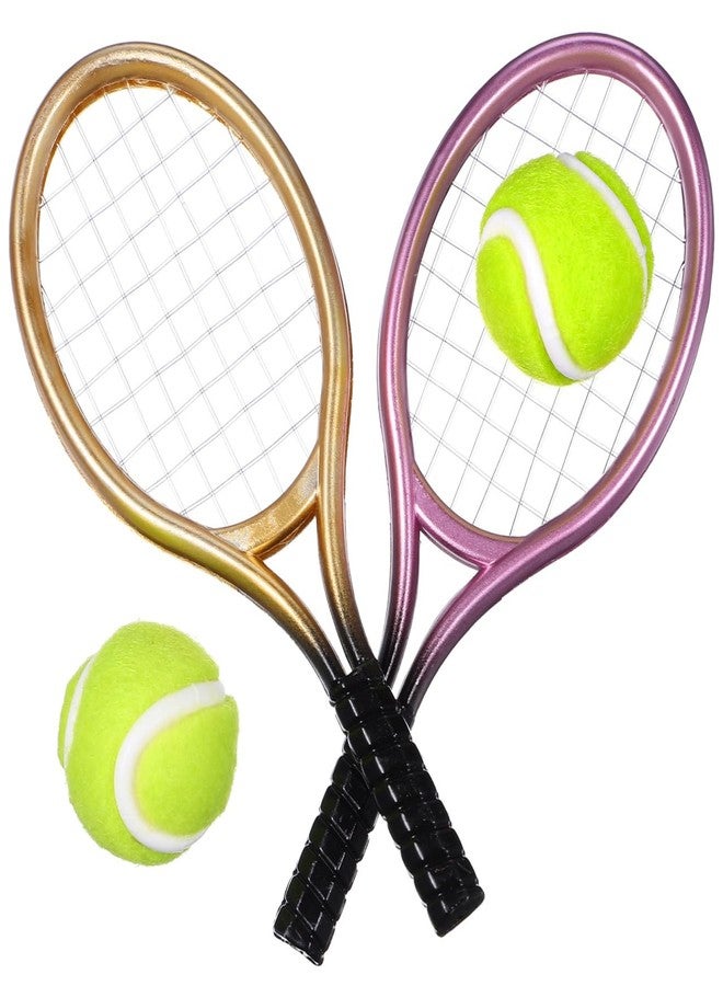 IMIKEYA 2Sets Mini Tennis Racket of Mini House Accessories for DIY Decor Random Color and Safe Miniature Tennis Props for Home Decoration - Image 1