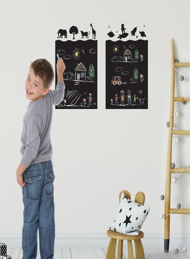 Oyster Blackboard Sticker Wall Decal, Easy Peel and Stick Dry Erase Self-Adhesive Black Board Peel Poster Stick Removable Decal Chalkboard for School,Office,Home,Kids Drawing (45 X 30 Cm)- Pack of 2 - Image 5