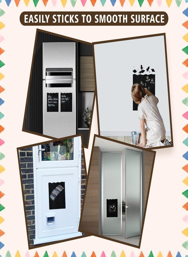 Oyster Blackboard Sticker Wall Decal, Easy Peel and Stick Dry Erase Self-Adhesive Black Board Peel Poster Stick Removable Decal Chalkboard for School,Office,Home,Kids Drawing (45 X 30 Cm)- Pack of 2 - Image 3