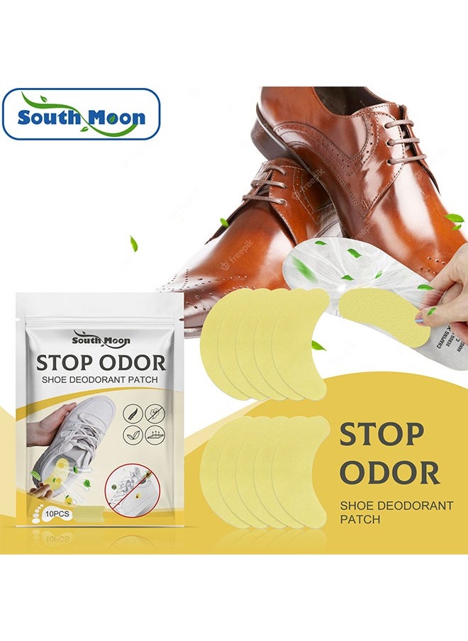 SOUTH MOON Stop Odor Shoe Deodorant Patch, Athlete's Foot Soothing Insolestickers, Antiperspirant Foot Care Stickers, Fresh and deodorizing insoles，Suitable for People with Foot Odor and Sweaty Feet 10pcs  - Image 1