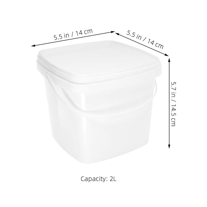 Thickened 2L Square Plastic Water Bucket with Handle and Lid for Farm Gardening Cleaning - Image 3