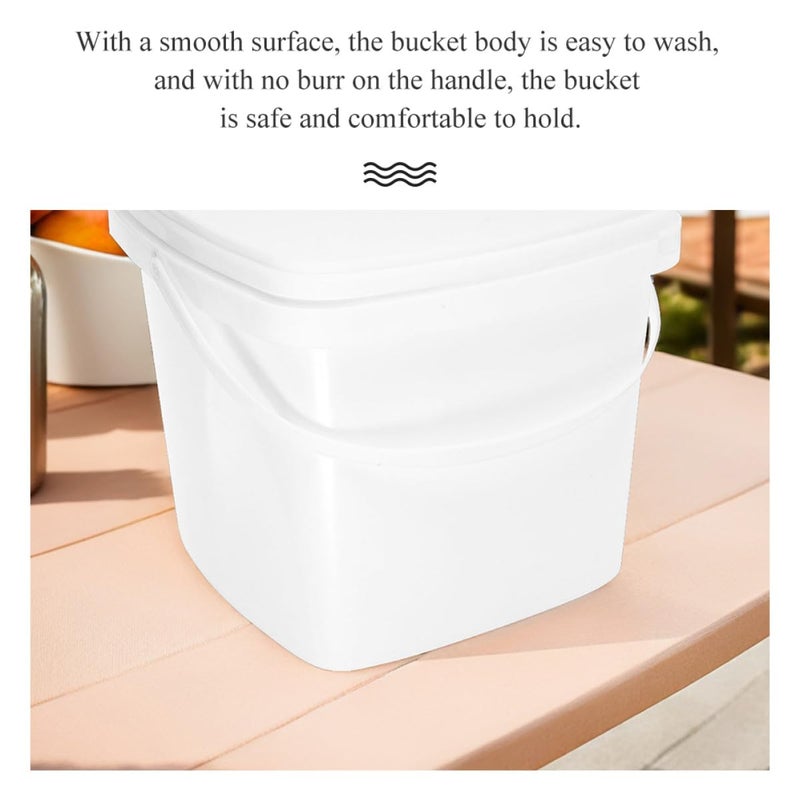 Thickened 2L Square Plastic Water Bucket with Handle and Lid for Farm Gardening Cleaning - Image 4