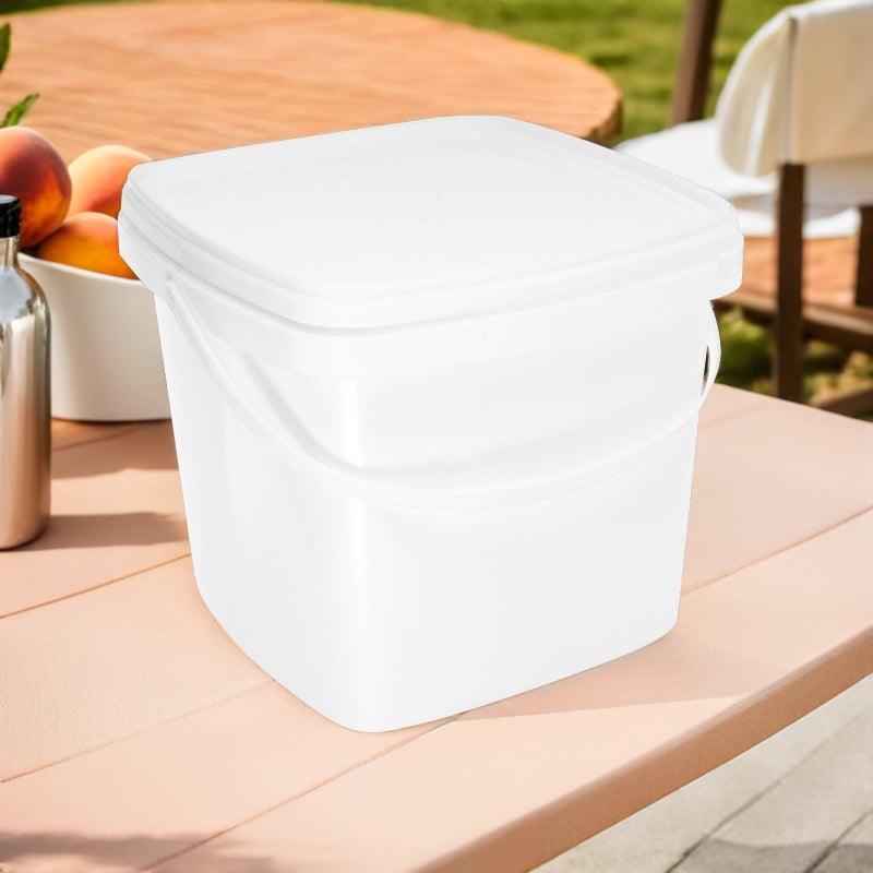 Thickened 2L Square Plastic Water Bucket with Handle and Lid for Farm Gardening Cleaning - Image 5