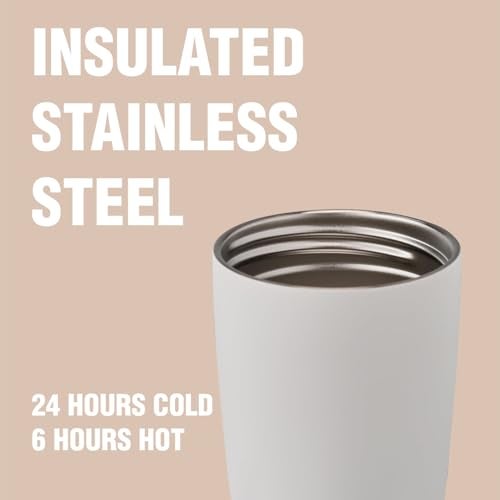 Lyrovo Insulated Coffee Mug with Lid for Office & Travel | Reusable Double Walled Coffee Mug for Men & Women | Hot & Cold Beverage Cup (No Handle, Vanilla Bean) - Image 3