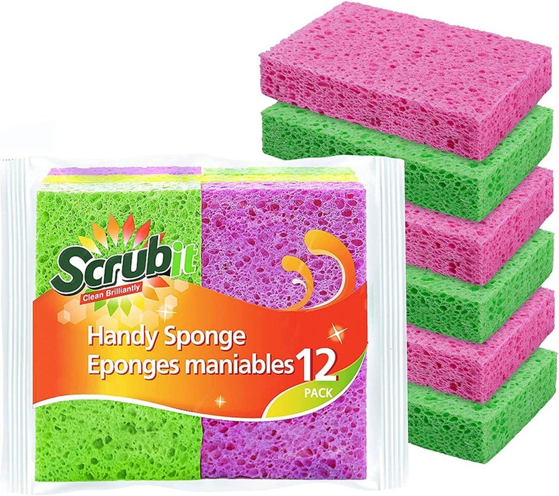 SCRUBIT Cleaning Scrub Sponges New Packaging NonScratch Kitchen Sponges for Dishes 12 Pack Dishwashing Sponge  Assorted Colors Package May Vary - Image 3