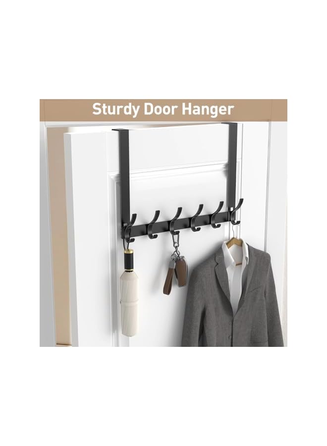 S-TOP Over Door Hooks, 43CM Aluminum Coat Rack, Dual Layer Door Hanger & Organizer - Image 5