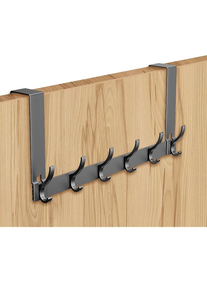 S-TOP Over Door Hooks, 43CM Aluminum Coat Rack, Dual Layer Door Hanger & Organizer - Image 1