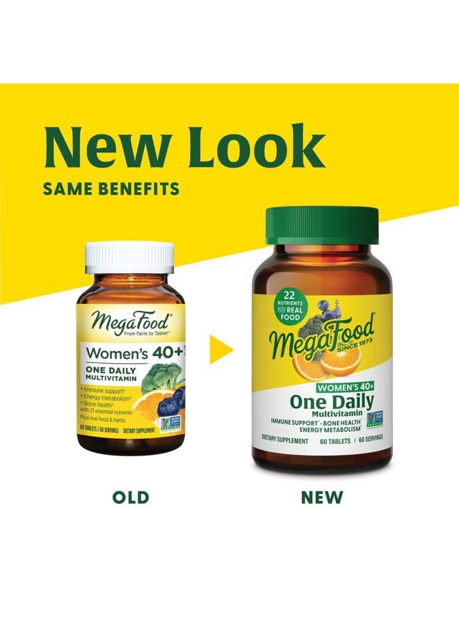 MegaFood Women's 40+ One Daily Multivitamin for Women with Vitamin B12, Vitamin B6, Vitamin C, Vitamin D, Zinc & Iron – Plus Real Food - Immune Support - Bone Health - Non-GMO - Vegetarian - 30 Tabs - Image 3