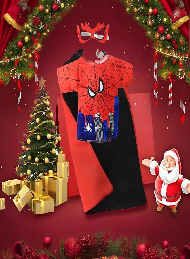 AimatRun Christmas Elf Doll Accessories, Holiday Elf Kit, Elf Clothes for Boy Super Ideas, Hero Outfits with Cape & T-shirt & Eyemask Spider Couture Accessory - Image 4