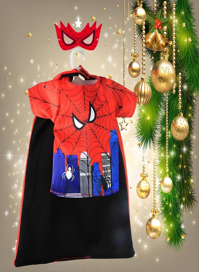 AimatRun Christmas Elf Doll Accessories, Holiday Elf Kit, Elf Clothes for Boy Super Ideas, Hero Outfits with Cape & T-shirt & Eyemask Spider Couture Accessory - Image 2