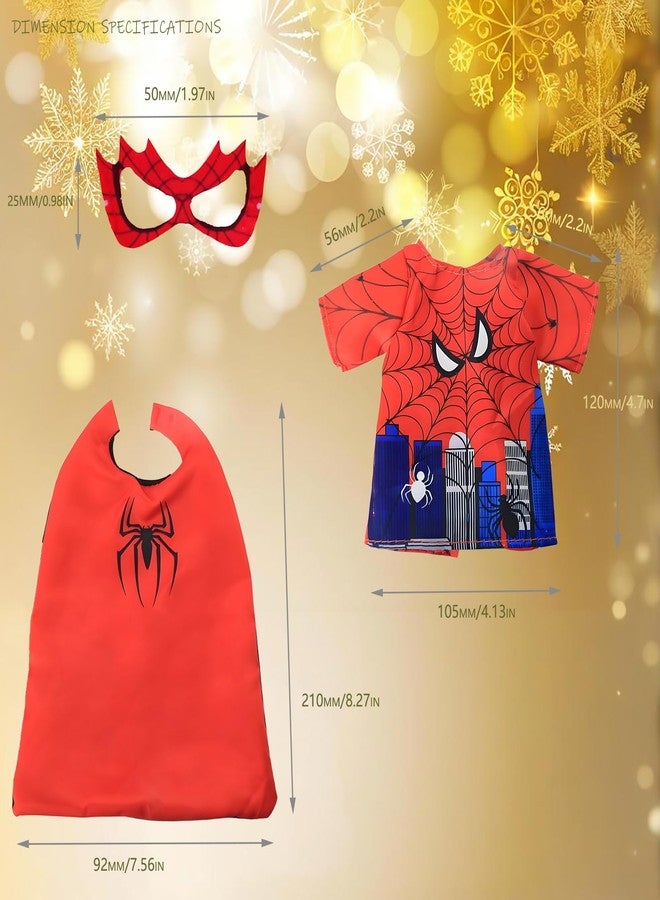 AimatRun Christmas Elf Doll Accessories, Holiday Elf Kit, Elf Clothes for Boy Super Ideas, Hero Outfits with Cape & T-shirt & Eyemask Spider Couture Accessory - Image 5