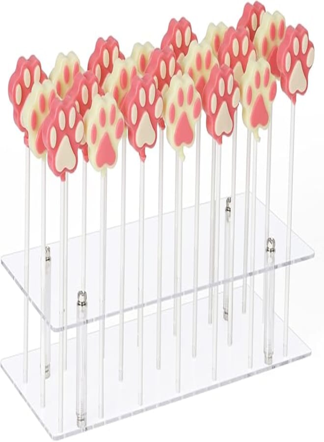 Suneerplay Cake Pop Stand, 21 Holes Lollipop Display Stand, Acrylic Clear Cake Pop Display Holder, Cakepopsical Stand for Weddings, Baby Showers, Birthday, Party