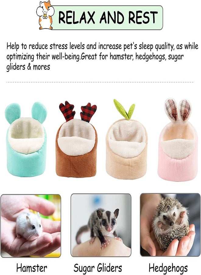 HAONIU Small Animal Bed, Soft Hamster House Bed Small Animals Hanging House Cage Hamster Nest Hammock Pet Cage Accessories for Small Pets Hedgehog Guinea Pig Sleep Play (Green) - Image 5
