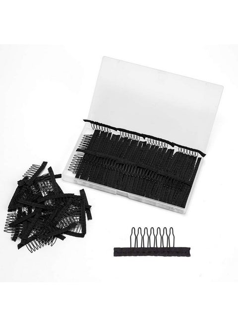 Wig Combs To Secure Wig 100 Pcs Wig Combs For Making Wigs 7Teeth Wig Clips Black Wig Combs Wig Clips To Secure Wig